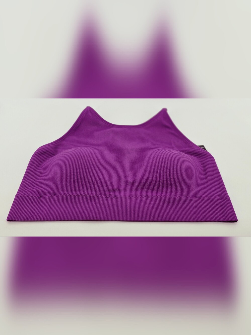 Torrid Seamless Rib High Neck Bralette Byzantium Purple - Size 3 / Plus Size 3X - Picture 7 of 17